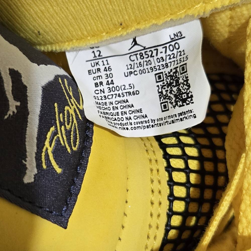 Jordan Air Jordan 4 Retro Lightning 2021 Yellow Sneaker - Picture 9 of 10
